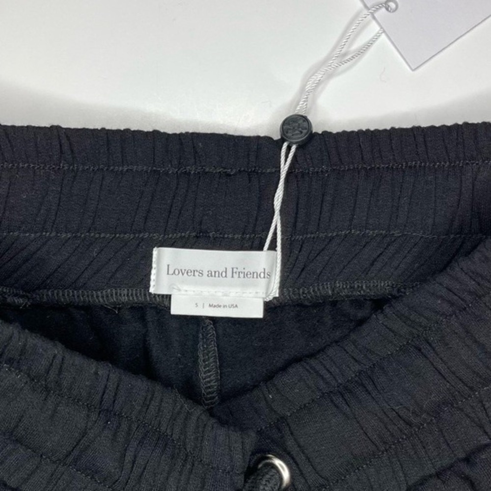 Lovers And Friends Elastic High Waist Drawstring Black Lounge Stretch shorts XS - Picture 4 of 6
